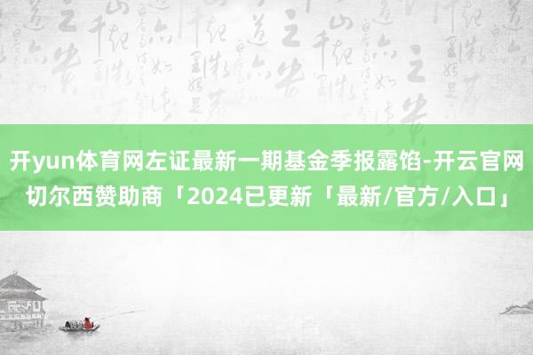 开yun体育网左证最新一期基金季报露馅-开云官网切尔西赞助商「2024已更新「最新/官方/入口」