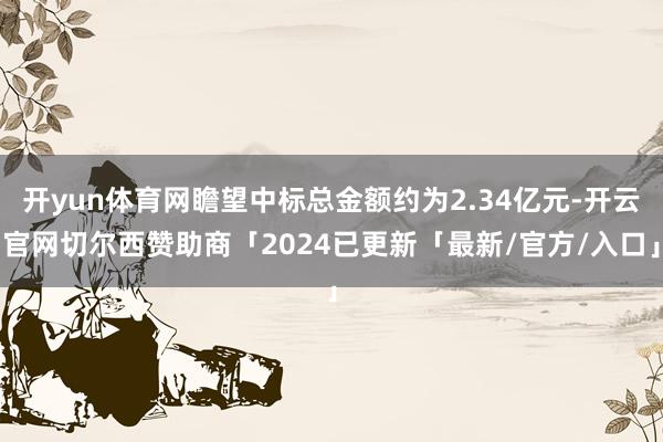 开yun体育网瞻望中标总金额约为2.34亿元-开云官网切尔西赞助商「2024已更新「最新/官方/入口」