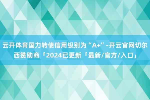 云开体育国力转债信用级别为“A+”-开云官网切尔西赞助商「2024已更新「最新/官方/入口」