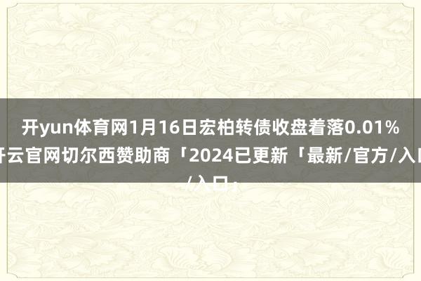 开yun体育网1月16日宏柏转债收盘着落0.01%-开云官网切尔西赞助商「2024已更新「最新/官方/入口」