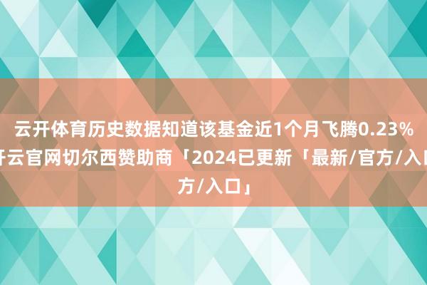 云开体育历史数据知道该基金近1个月飞腾0.23%-开云官网切尔西赞助商「2024已更新「最新/官方/入口」